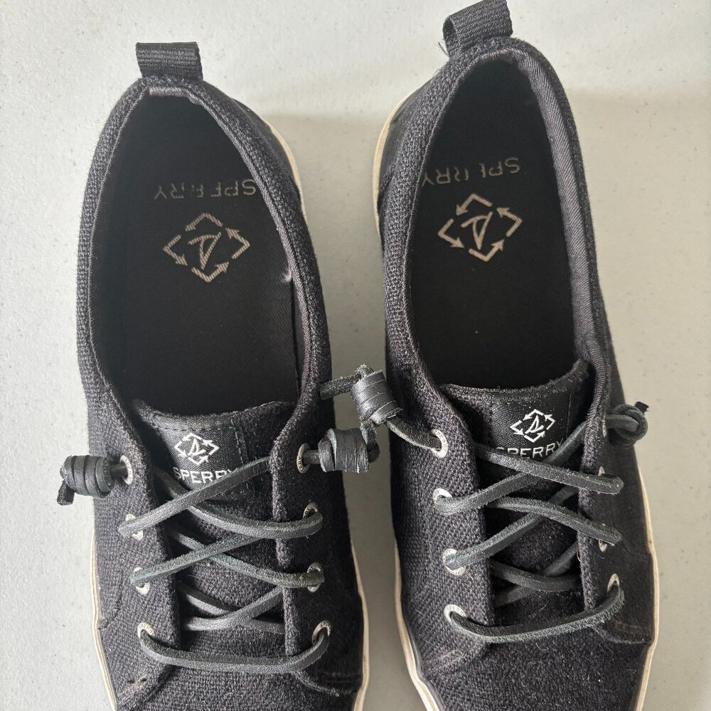 Black Sperry Crest Vibe Sneakers-Free Shipping!